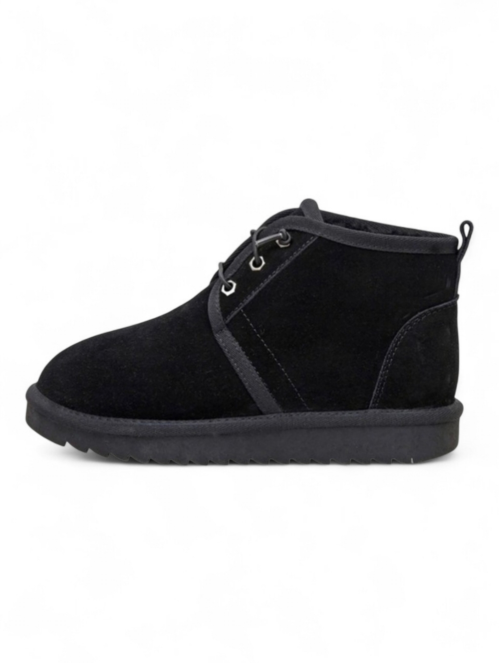 NWT Cushionaire Women's Harper Black Suede Faux Fur Lace Up Boots 8
